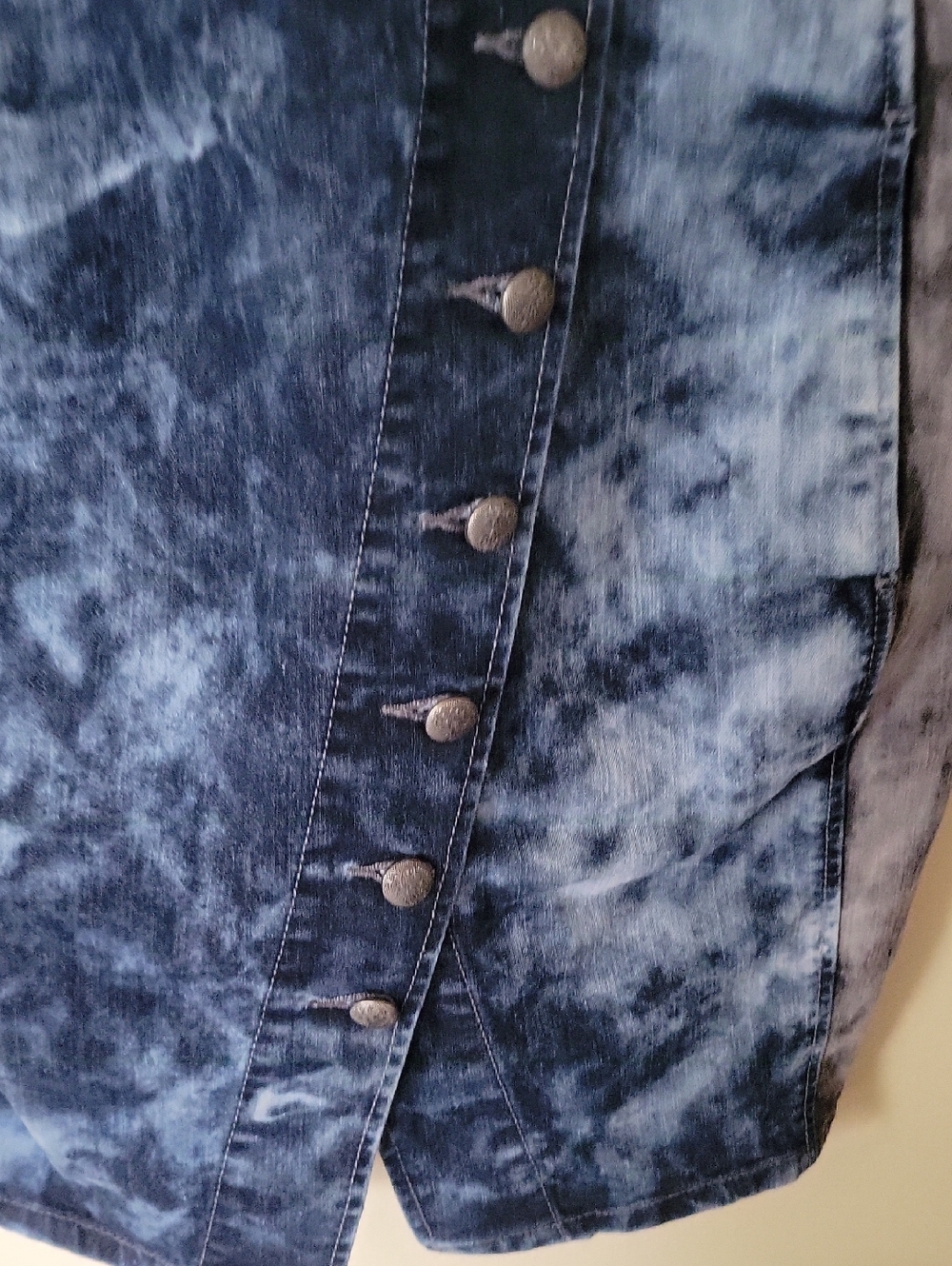 Apple Bottoms  VINTAGE Acid Wash Blue & Gray Denim  Dress - Picture 6 of 8